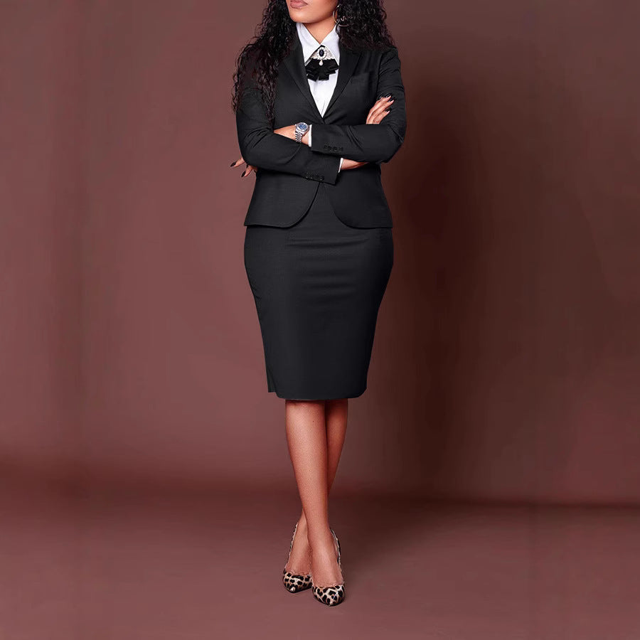 Business Long Sleeve Suit Hip Skirt Suit
